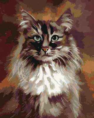 Produktbild von Zuty - Malen nach Zahlen - KATZE AUF BRAUNEM HINTERGRUND, 40x50 cm, mit Keilrahmen (bereits gespannt)