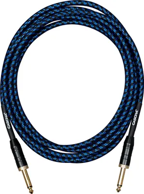 Image de Cascha Professional Line Guitar Cable Tweed Blue 3m Straight - Straight Tool Cable
