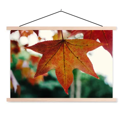 Produktbild von MuchoWow® Textilposter Herbst - Landleben - Blätter - Jahreszeiten - Landleben 60x40 cm mit holzfarbenen Rahmen - Bilder