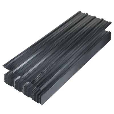 Produktbild von 12 Stück Trapezblech 129x46cm Profiblech SET inkl. 1 paar Handschuhe, Anthrazit verzinkt Dachblech 7m² Wellblech Dachplatten für Gerätehaus Carport