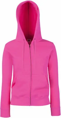 Produktbild von Fruit of the Loom - Lady-Fit Premium Hooded Sweat Jacket - Fuchsia - M