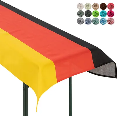 Produktbild von heimtexland ® Tischdecke Bierzeltgarnitur Biertischdecke Garten Tischdeko Fußball EM WM Typ861 Deutschlandflagge 90x240 cm
