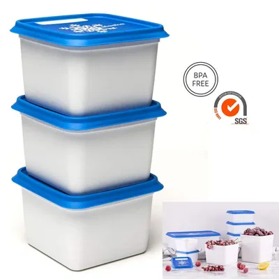 Produktbild von Amuse Gefrierdose, Kunststoff (PP), weiß/blau, 3 x 750 ml