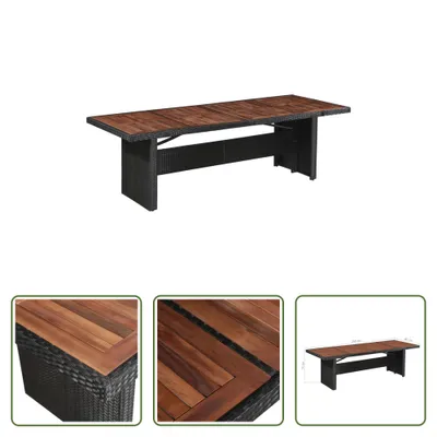 Produktbild von The Living Store Gartentisch 240x90x74 cm Poly Rattan und Massivholz Akazie