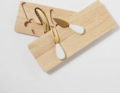 Produktbild von Sunnylife - Picknick-Käsebrett mit Messer, Gabel und Weinöffner