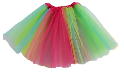 Produktbild von Tütü Regenbogen Bunt Tutu Ballettrock Tüllrock Ballettkleid Rock Fasching Karneval Kinder 30cm