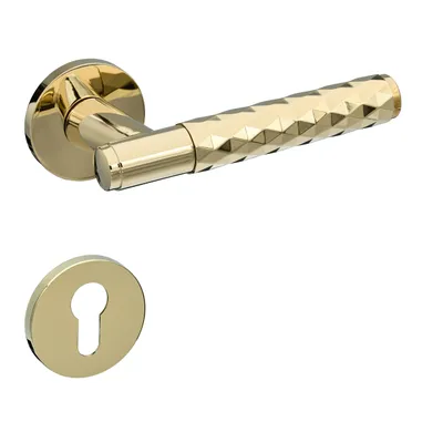 Produktbild von Gavroche Platinum Türgriff-Set PZ Profilzylinder Gold glänzend – Rosette rund