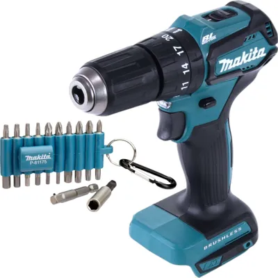 Produktbild von Makita DHP 483 Z Akku Schlagbohrschrauber 18 V 40 Nm Brushless + 22 tlg. Bit Set - ohne Akku, ohne Ladegerät