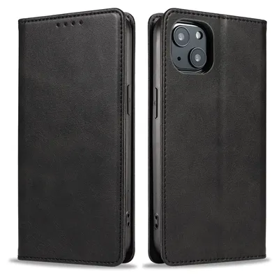 Produktbild von Handyhülle für Apple iPhone 13 Kunstleder Flip Cover Hülle Klapphülle Case Kartenfach Farbe: Schwarz