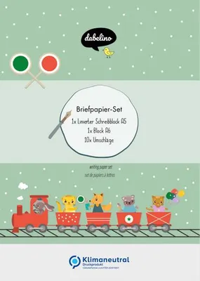 Image de Lot de papier à lettres ligné pour enfants : train (pour filles et garçons)