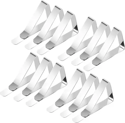 Produktbild von INF Tischtuchklammer Edelstahl Silber 12er-Packung