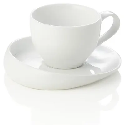 Produktbild von 24x Espressotasse mit Untertasse Set, 70 ml, weiß, Porzellan