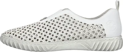 Produktbild von Rieker Damen Slipper Perforierung Halbschuh Leder N0965, Größe:39 EU, Farbe:Weiß