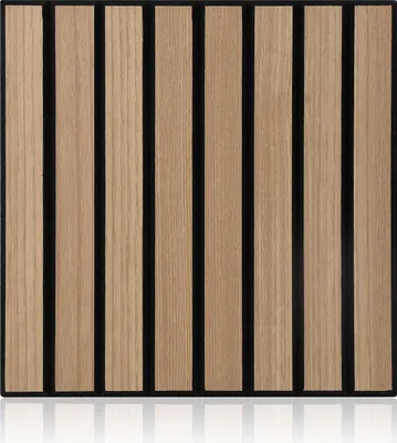 Produktbild von Faziango 48x Akustikpaneele 30x30cm, Innendekoration Wandpaneele, Holzpaneele Wand,Weiß-Eiche Lamellenwand auf Filz