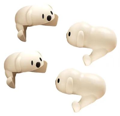 Image de 4 pièces de protection d'angle en silicone, protection pour bébés chiots de bande dessinée, protection d'angle autocollante pour meubles de table, abricot
