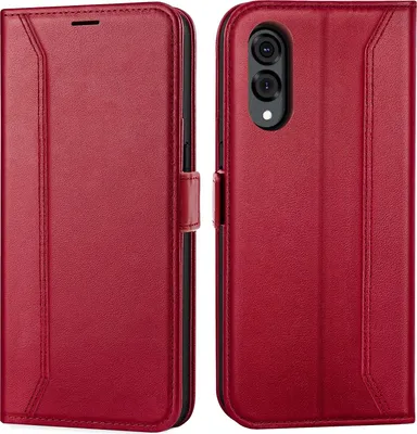 Produktbild von Handyhülle für Samsung Galaxy S25 Edge Hülle Flip Case klappbare Tasche Schutzhülle, Rot
