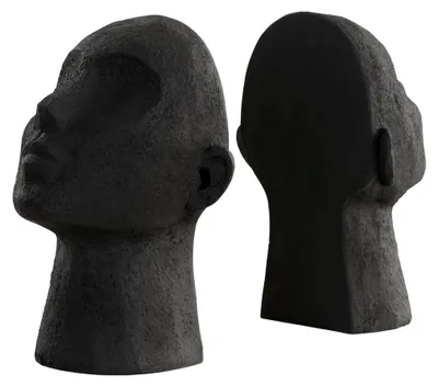 Produktbild von Bücherstützen 2er Set, Dekorative Buchstütze in Schwarz, 16 x 11 x 22,5 cm