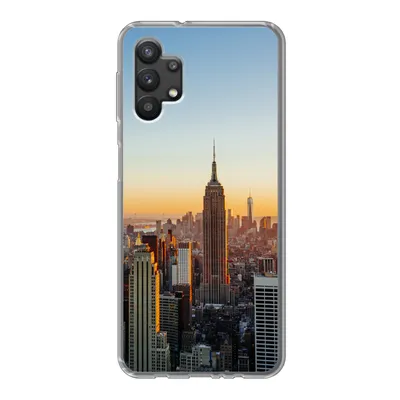 Produktbild von MuchoWow® Handyhülle Schutzhülle Hülle für Samsung Galaxy A32 5G New York - Skyline - Sonnenuntergang Silikon Softcase Handy Hülle - Softcase