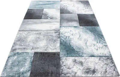 Produktbild von Ayyildiz | Moderner Teppich - Geometrisch - Abstrakt Design - Kurzflor Wohnzimmer - blau - 200 cm x 140 cm