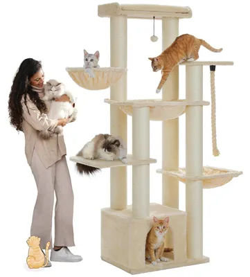 Immagine prodotto di Albero per gatti - Tiragraffi per gatti - Torre per gatti - Albero per gatti - Tiragraffi - Casetta per gatti