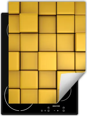 Produktbild von DarHaus Herdabdeckplatte Einteilig Küche Abdeckplatte für Glaskeramikfeld Abdeckung Induktionskochfeld Aufrollbare Matte 40x52 cm, gelb 3D