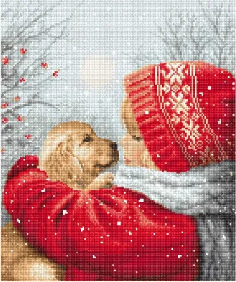 Produktbild von Letistitch Kreuzstich Set "Weihnachtsumarmungen", Zählmuster, 27x23cm
