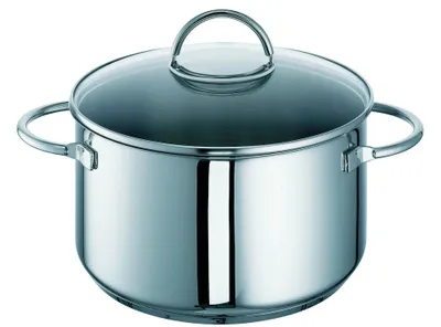 Produktbild von ROHE Germany Edelstahl-Fleischtopf Ravenna, 24 cm, ca. 5,50 Liter, mit Deckel