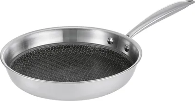 Zdjęcie produktu dla Resto Kitchenware Achird, Okrągły, Patelnia uniwersalna, Szary, Stal nierdzewna, Achird, Aluminium, Stal nierdzewna, Ceramika, Prąd elektryczny, Gaz, Halogen, Indukcja