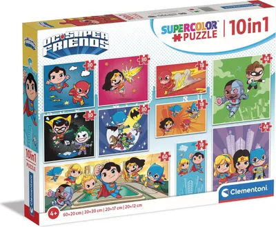 Immagine prodotto di 10in1 Puzzle SuperKolor DC Heroes di Clementoni