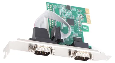 Image de Carte série PCIe -40 à 85 °C – Adaptateur convertisseur 2 ports PCI Express x1 vers DB9 COM RS232 pour Windows