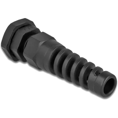 Produktbild von DeLOCK Kabelverschraubung mit Zugentlastung PG7 schwarz, Schwarz, Kunststoff, 1 Stück(e), Gerade, PG7, 8 mm
