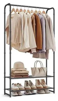 Produktbild von Kleiderständer/Garderobenständer - Offener Kleiderschrank - Mit Regalböden - Freistehend - Für Flur & Schlafzimmer