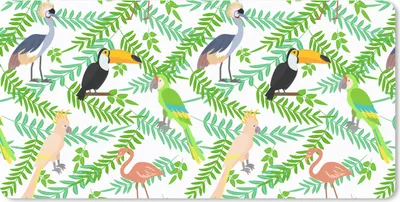Produktbild von MuchoWow® Mauspad Mousepad Dschungel - Vogel - Muster 60x30 cm - Mousepads - Maus Mat - Pad - Mausunterlage - Nachhaltig