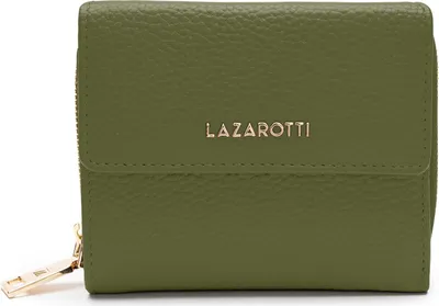 Image de Lazarotti Cuir porte-monnaie Bologna Leather Wallet With 8 Card Slots Olive