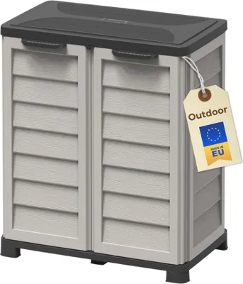 Produktbild von Gartenschrank Wetterfest Outdoor Kunststoff Schrank Kunststoffschrank Mehrzweckschrank Balkonschrank Geräteschrank Outdoor Kunststoffschrank Wetterfest