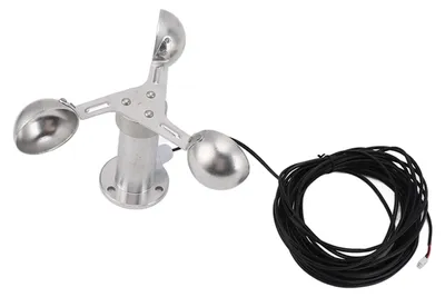 3-Kopf-Anemometer Windspeed-Sensor 0-3,8 V, Aluminium