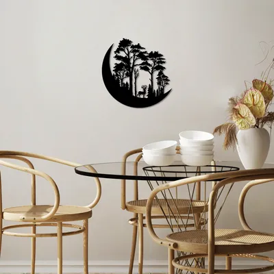 Immagine prodotto di Wallity, The Wild Nature 1 - M, Accessorio decorativo da parete in metallo, 100 % METALLO, Nero, 50 x 50 cm