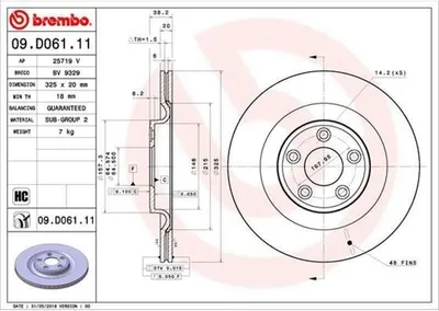 Produktbild von Bremsscheibe BREMBO 09.D061.11