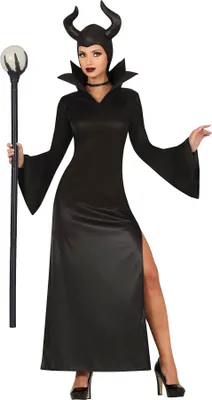Produktbild von Märchenfee Zauberhafte Dunkle Magie Hörner Halloween Outfit Kostüm, Größe: 38 - 40 (M) Farbe: Schwarz