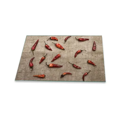 Produktbild von Herdabdeckplatte Glaskeramik 1 Teilig 80x52 Paprika Rot Abdeckung Glas Spritzschutz