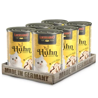 Produktbild von LEONARDO Huhn + extra Filet, 6x400 g - Katzenfutter Nassfutter Katze