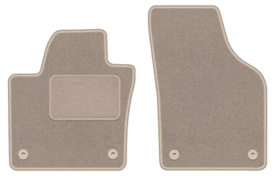 Productafbeelding van Velours voormatten voor Volkswagen Sharan II vanaf 2010 (MPV) – 2-delig, beige, op maat – Wielganizator LUX