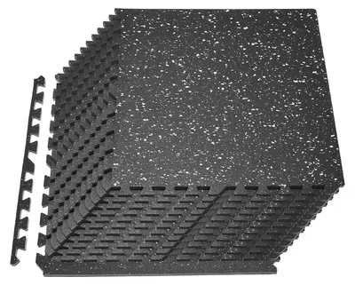 Obrázek produktu pro VEVOR 24 kusů puzzle podložek, ochranná podložka 610 x 610 x 14 mm, vysoce hustá pěnová podložka EVA, propojitelné fitness podložky, gymnastické podložky, sportovní podložky, tréninkové podložky (černá) s bílými tečkami