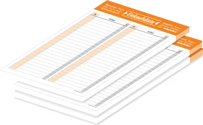 Produktbild von PRICARO Einkaufsliste "Typo", magnetisch, orange, A5, 50 Blatt, 3 Stück