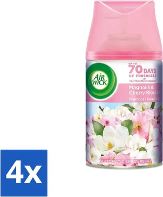 Obrázok produktu pre Air Wick - Náplň do osviežovača vzduchu - Magnólia a čerešňový kvet - automatický sprej - 250 ml - hodnotné balenie - 4 kusy