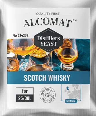 Produktbild von Scotch Whisky Distillers Yeast ALCOMAT Scotch Whisky Alkohol Hefe | Gärhefe | Brennhefe | auf 25/30 Liter  | hohe Alkoholtoleranz, über 15%, 1 Stück