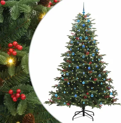 Obrázek produktu pro vidaXL Umělý vánoční stromek s 300 LED diodami se stojanem zelený 240 cm