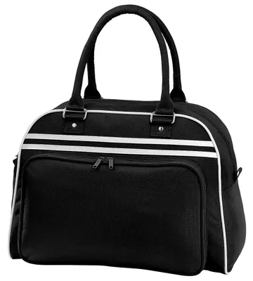 Image de Sac de bowling rétro Bagbase (23 litres) FK224 (taille unique) (noir/blanc)