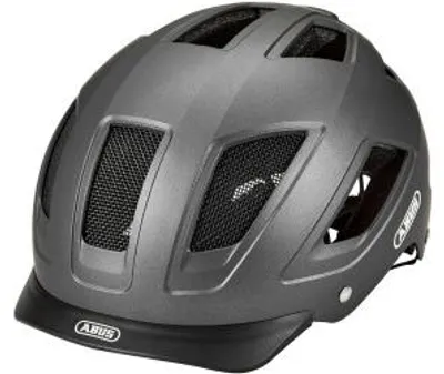 Produktbild von ABUS Stadthelm Hyban 2.0 - Fahrradhelm mit Rücklicht, ABS-Hartschale, guter Passform - für Damen und Herren - Titan (gräulich), Größe XL (58-63 cm)