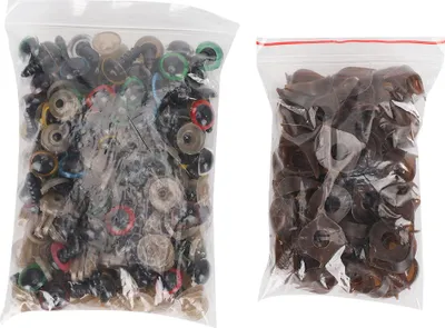 Zdjęcie produktu dla Yctze Mix kolorowych plastikowych oczu z akcesoriami WA do DIY TFT, do tworzenia pluszaków i lalek, 4 Mm, 00szt (12 mm)